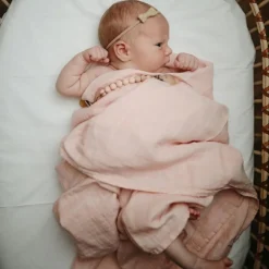 Maxi lange en coton bio Rose vanilla (120 x 120 cm)