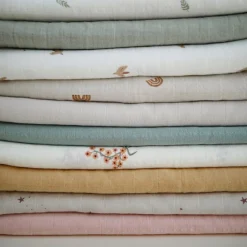 Maxi lange en coton bio Rose vanilla (120 x 120 cm)