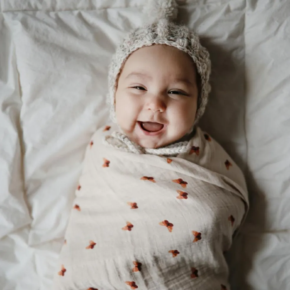 Maxi lange en coton Butterflies (120 x 120 cm)