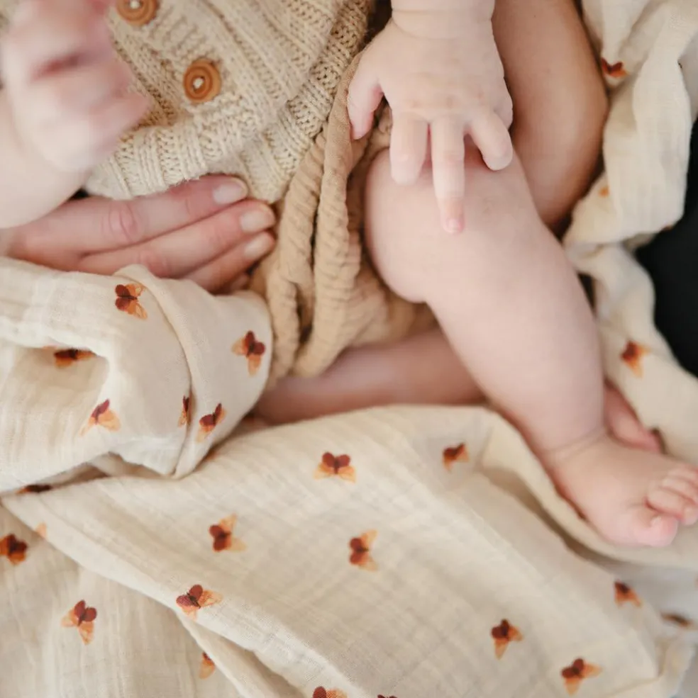 Maxi lange en coton Butterflies (120 x 120 cm)