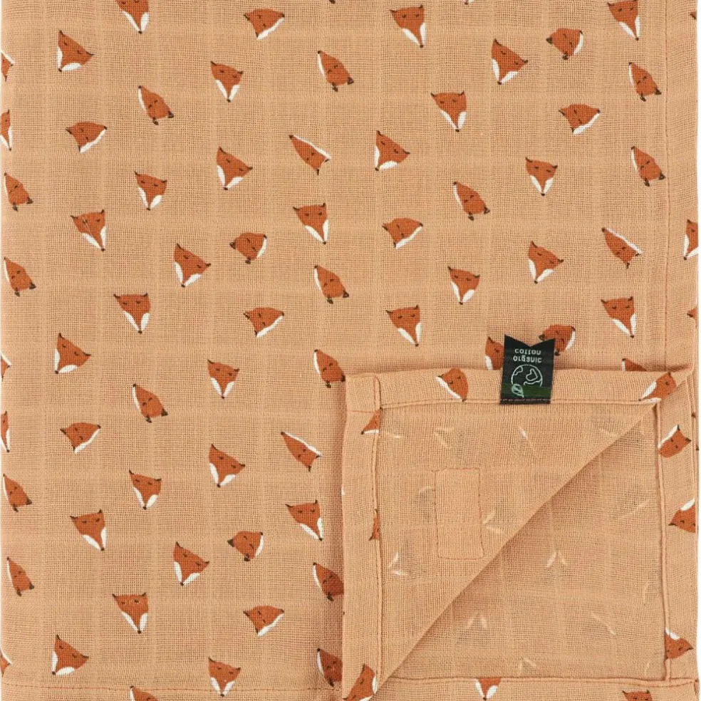 Maxi lange en mousseline Fierce Fox (110 x 110 cm)