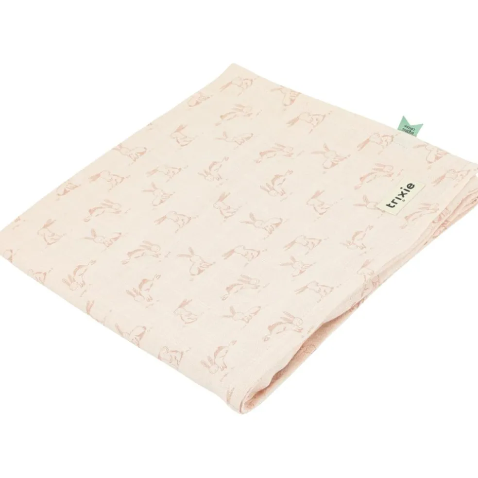 Maxi lange en mousseline Rosy Rabbit (110 x 110 cm)