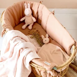 Maxi lange en mousseline Rosy Rabbit (110 x 110 cm)