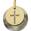 Médaille Croix ajourée et nacre (or jaune 375°)