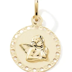 Médaille ronde Ange (or jaune 9 carats)