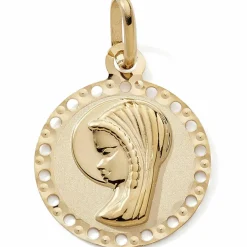 Médaille ronde Vierge (or jaune 9 carats)