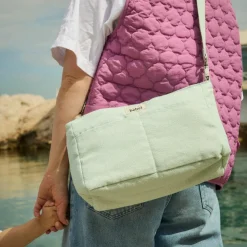 Mini organisateur de poussette Sorbet menthe en coton irisé