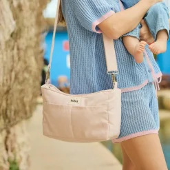 Mini organisateur de poussette Sorbet fraise en coton irisé