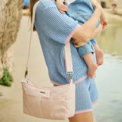 Mini organisateur de poussette Sorbet fraise en coton irisé