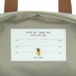 Mini sac à dos carré Little Gang khaki clair
