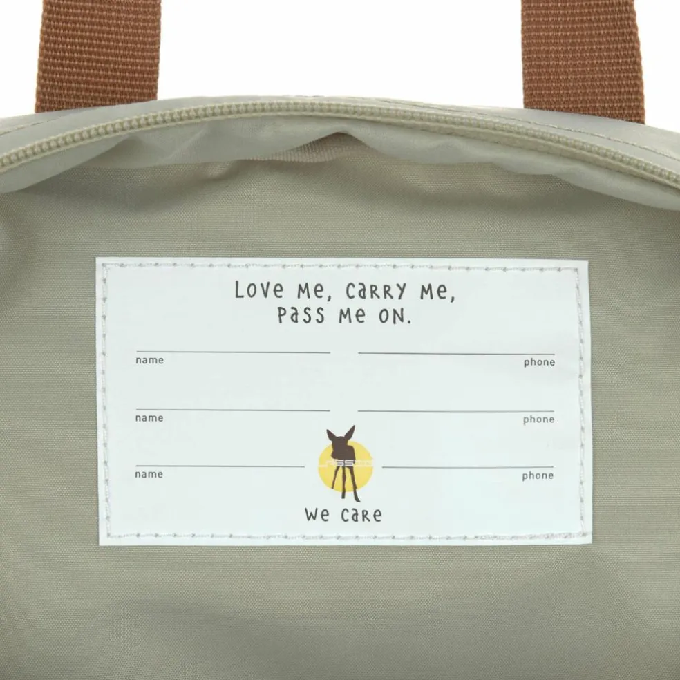 Mini sac à dos carré Little Gang khaki clair