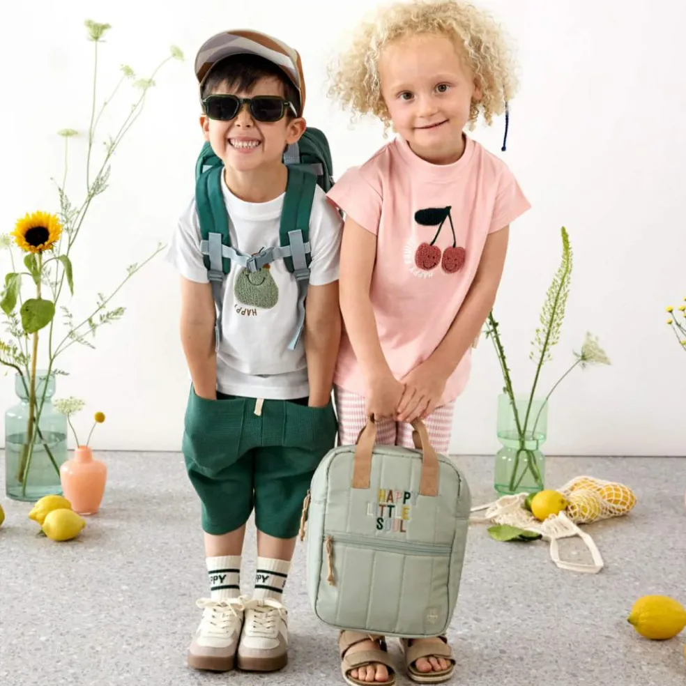 Mini sac à dos carré Little Gang khaki clair