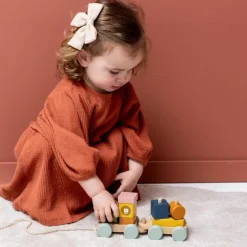 Mini train des animaux en bois