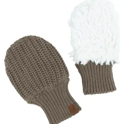 Moufles bébé en teddy coton bio Soul moka (0-6 mois)