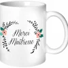 Mug Maîtresse Fleurs (personnalisable)