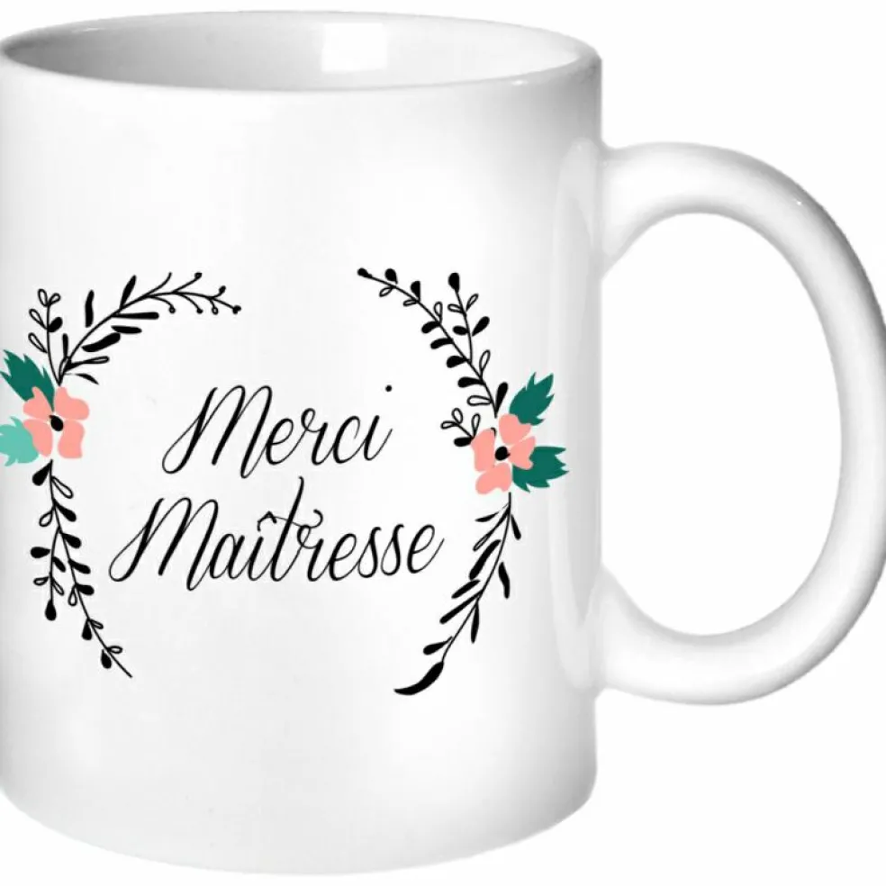 Mug Maîtresse Fleurs (personnalisable)