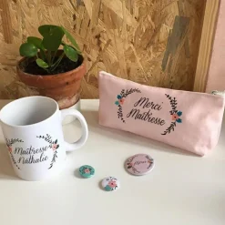 Mug Maîtresse Fleurs (personnalisable)