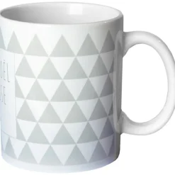 Mug triangles gris (personnalisable)