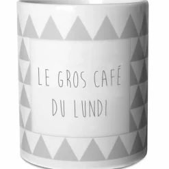 Mug triangles gris (personnalisable)