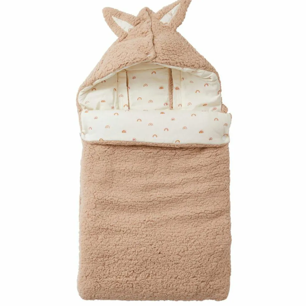 Nid d'ange en fourrure beige Arc-en-ciel (0-6 mois)