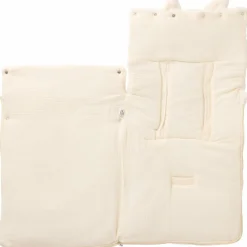 Nid d’ange fausse fourrure doublé gaze de coton ivoire (0-6 mois)