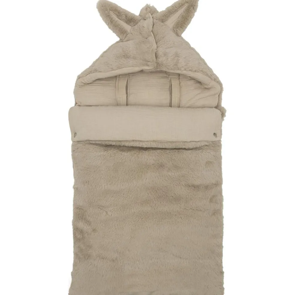 Nid d'ange passe sangle angora et gaze de coton Beige (0-6 mois)