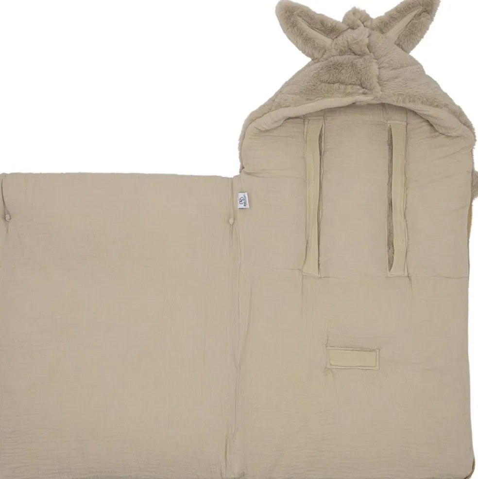 Nid d'ange passe sangle angora et gaze de coton Beige (0-6 mois)