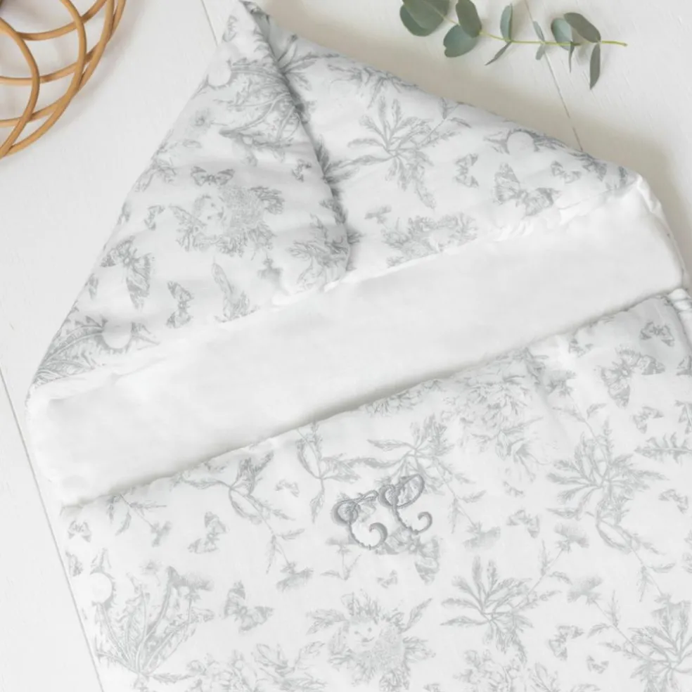 Nid d'ange passe sangle Toile de Jouy gris