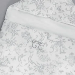 Nid d'ange passe sangle Toile de Jouy gris