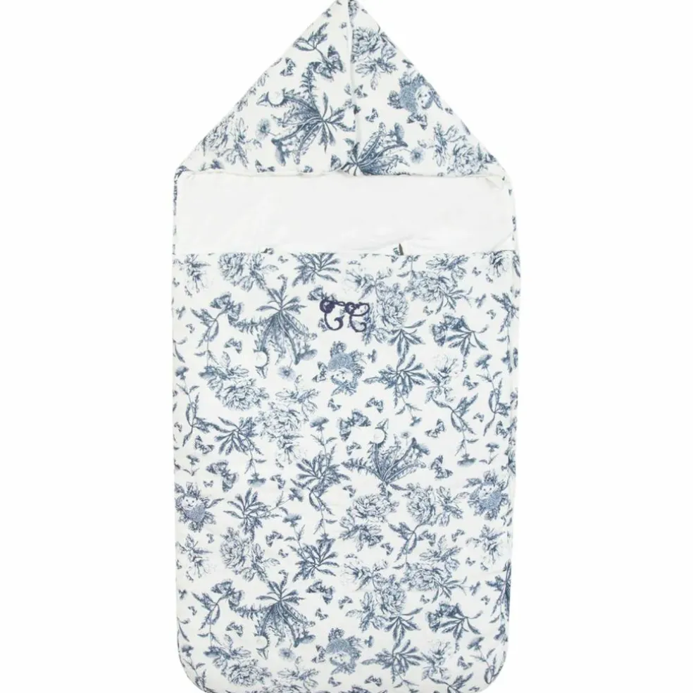Nid d'ange passe sangle Toile de Jouy bleu