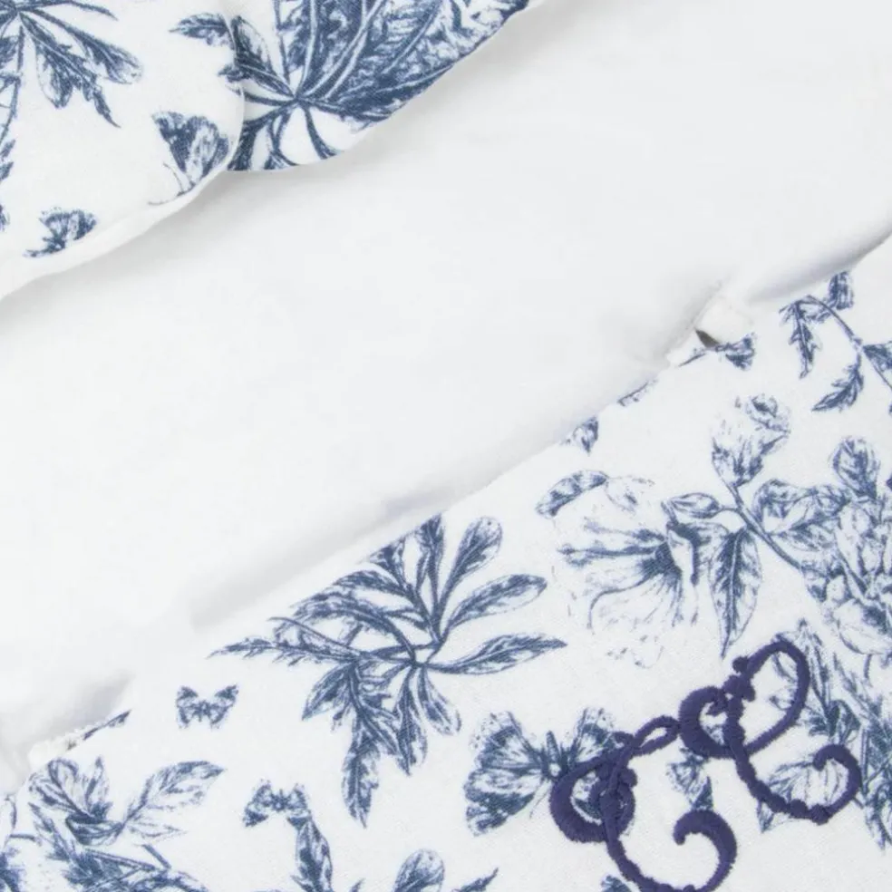 Nid d'ange passe sangle Toile de Jouy bleu