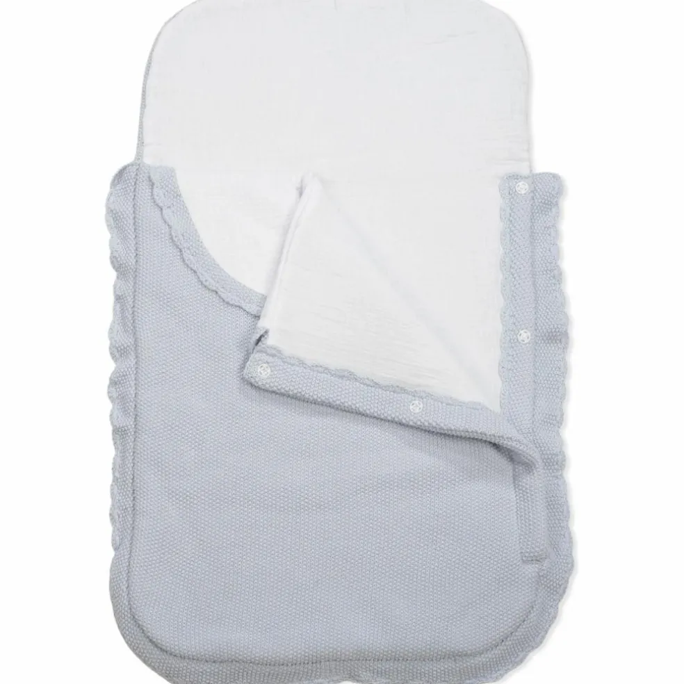 Nid d'ange tricot bleu