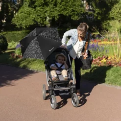 Ombrelle pour poussette blanche et noire