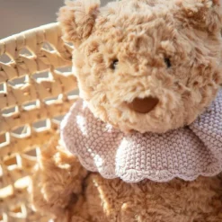 Ours en peluche tricot rose (29 cm)