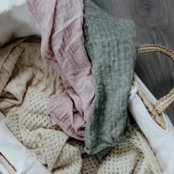 Pack 2 langes en coton bio vert