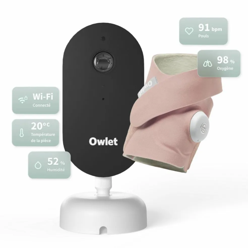 Pack chaussette connectée Dream Sock Dusty Rose + Dream Sight Cam (0-18 mois)