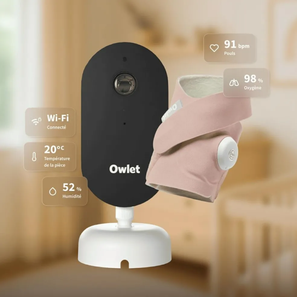 Pack chaussette connectée Dream Sock Dusty Rose + Dream Sight Cam (0-18 mois)