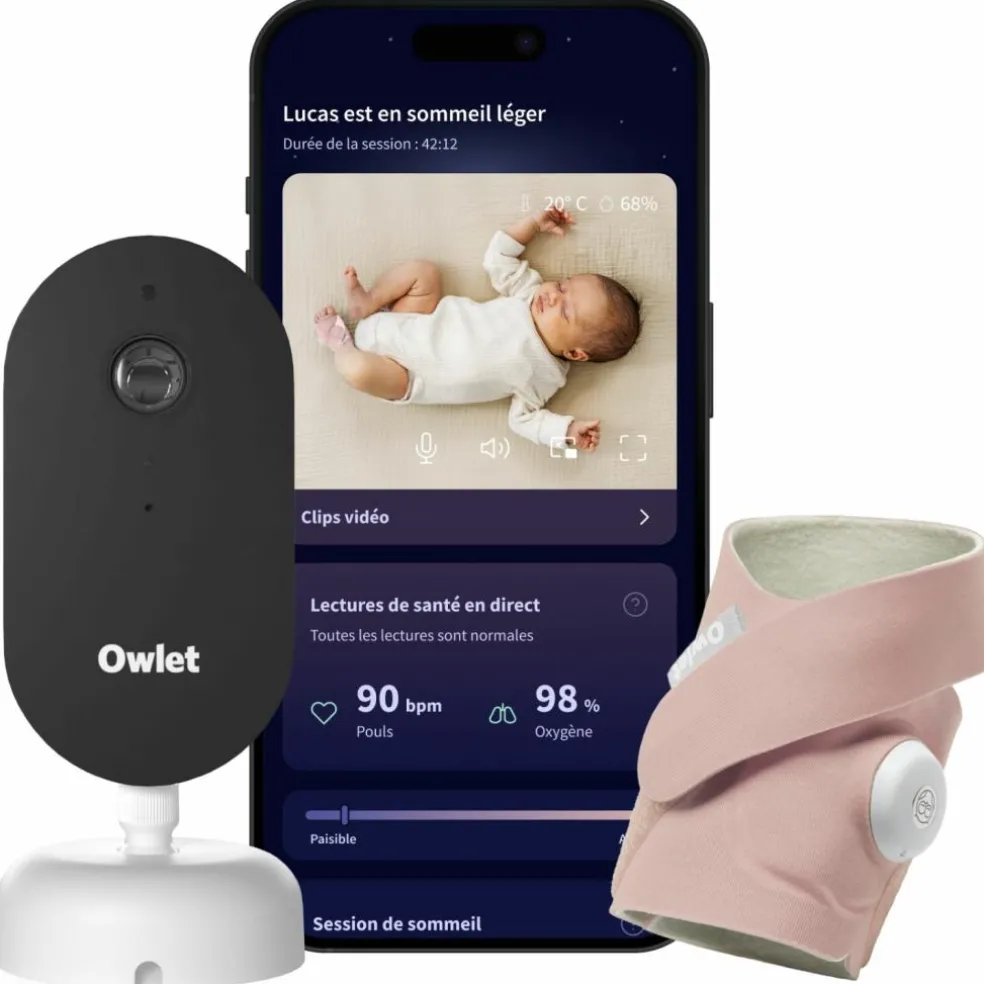 Pack chaussette connectée Dream Sock Dusty Rose + Dream Sight Cam (0-18 mois)