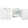 Pack duo lit bébé évolutif Little Big Bed blanc et commode à langer étoile New Basic