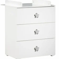 Pack duo lit bébé évolutif Little Big Bed blanc et commode à langer étoile New Basic