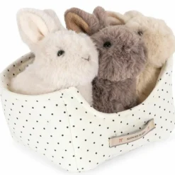 Panier 3 peluches lapin