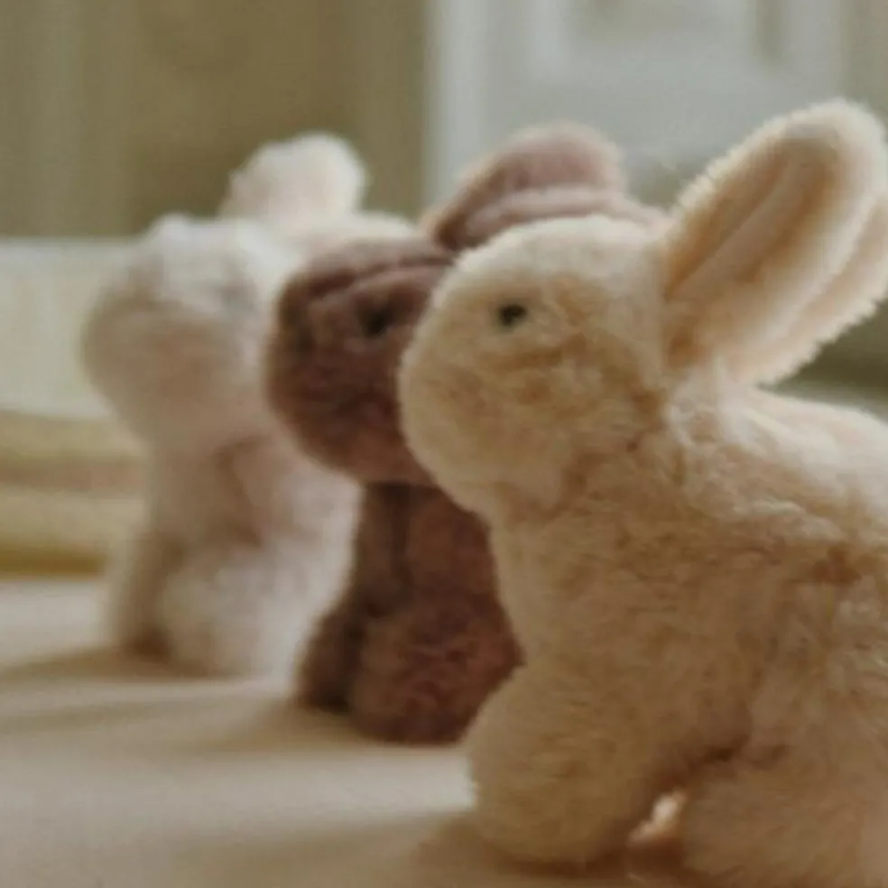 Panier 3 peluches lapin