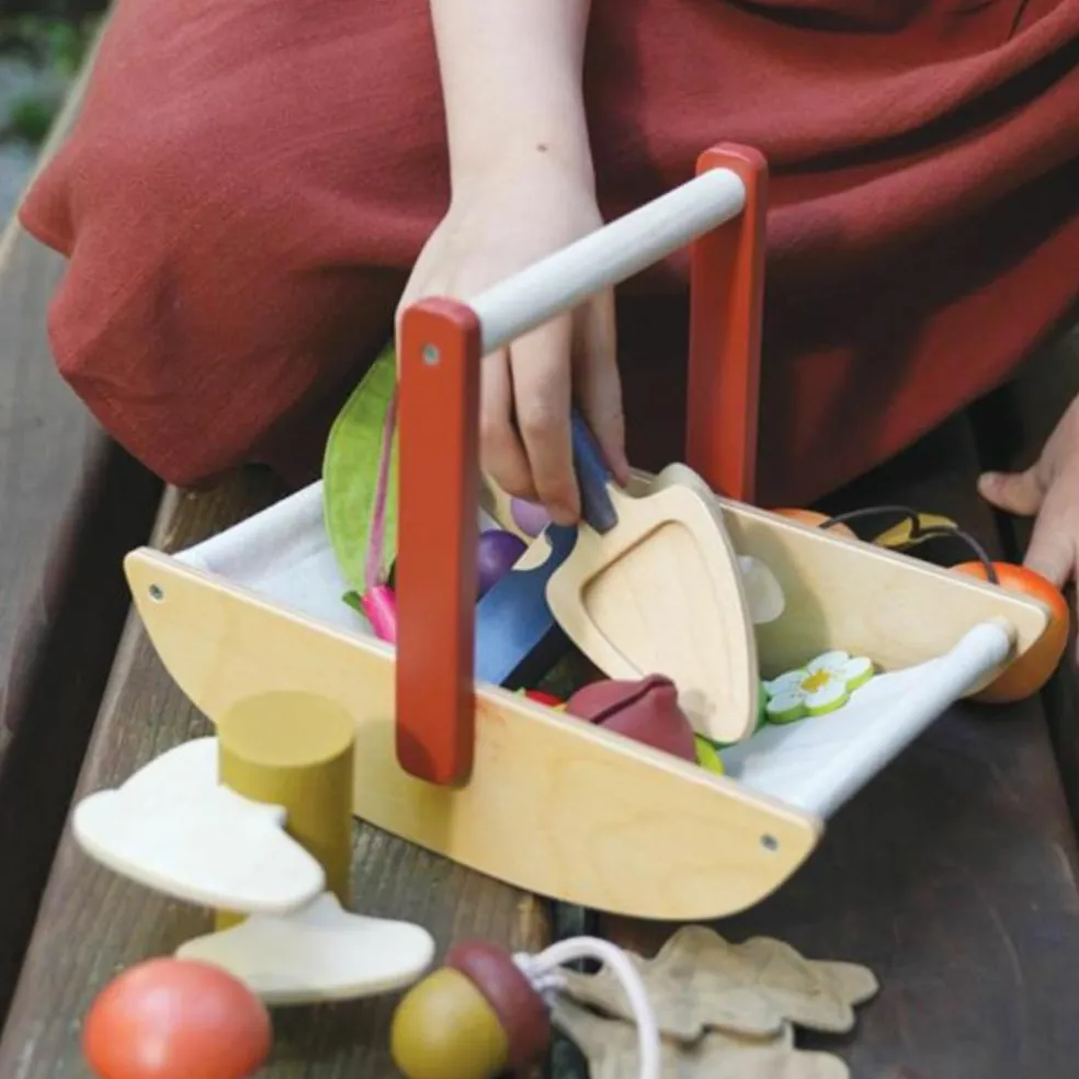 Panier cueillette sauvage en bois