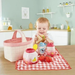 Panier de pique-nique et accessoires en tissu (14 pièces)