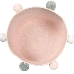 Panier de rangement Bubbly en coton rose (30 x 30 cm)