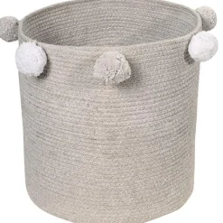 Panier de rangement Bubbly en coton gris (30 x 30 cm)