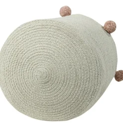 Panier de rangement Bubbly en coton naturel et rose nude (30 x 30 cm)