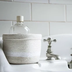 Panier de rangement en coton My Little Ones ivoire (15 x 15 x 15 cm)