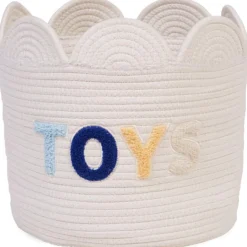 Panier de rangement Fleur écru (30 x 30 cm)