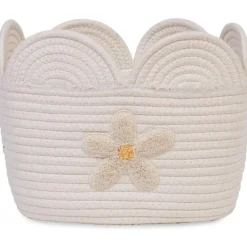 Panier de rangement Fleur écru (30 x 20 cm)